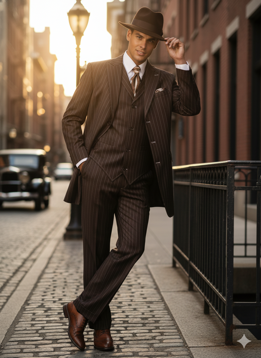 Brown Pinstripe - Zoot Suit