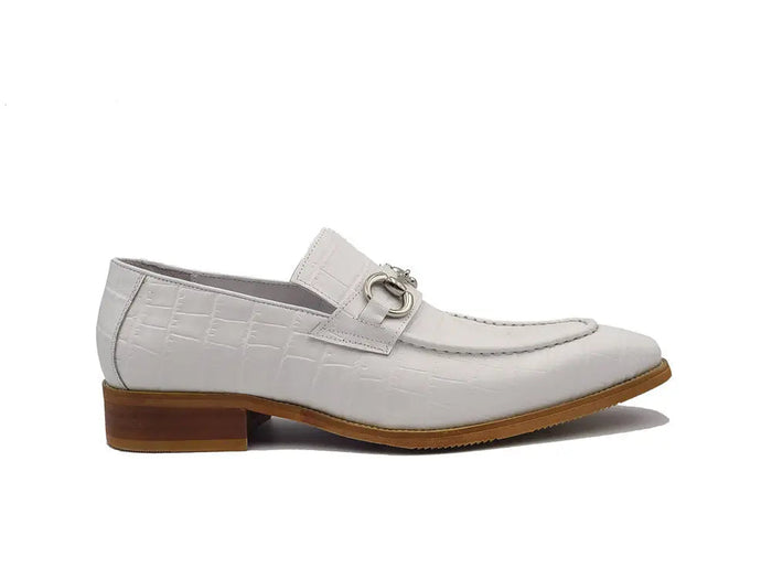 Carrucci Buckle Loafer w Gator Embossed Leather