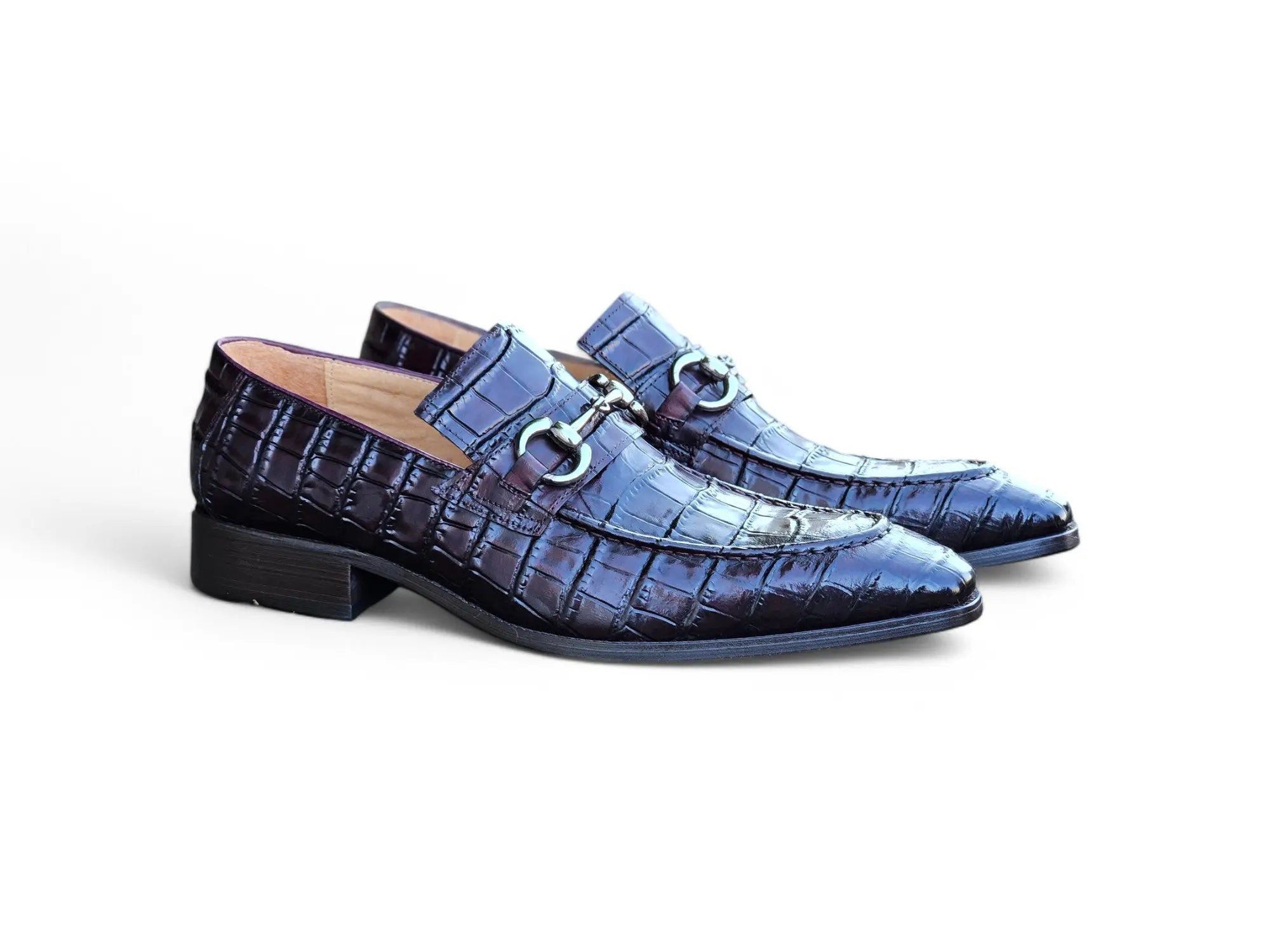 Buckle Loafer w Gator Embossed Leather