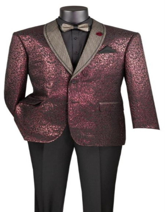 Burgundy Tuxedo - Maroon Burgundy Color - Prom Suit - Burgundy - Paisley Floral Tuxedo - Wedding Groom Suit by Men's Tuxedo USA