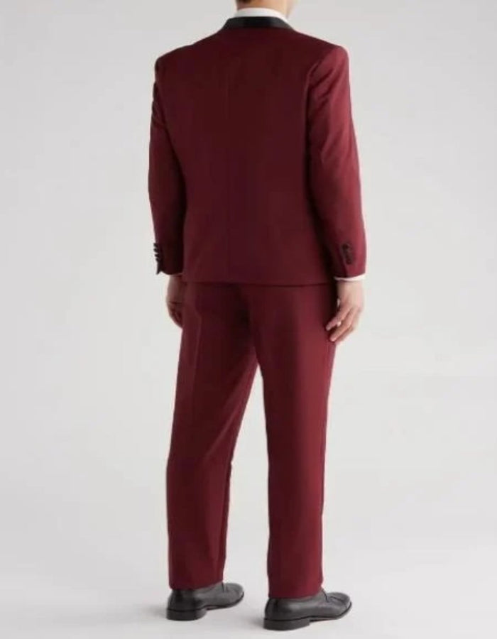 Burgundy Tuxedo - Maroon Burgundy Color - Shawl Collar Tuxedo Vested Suit - Burgundy Wedding Prom Suit by Men's Tuxedo USA