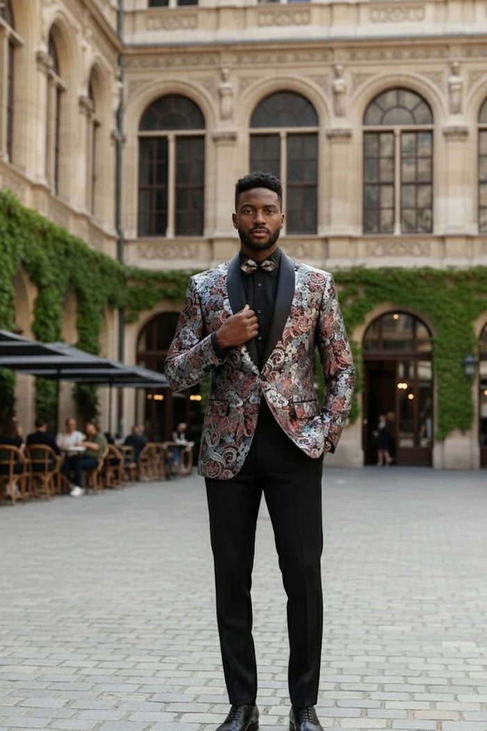 Burgundy Tuxedo Jacket