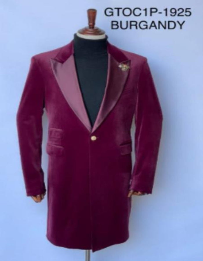Burgundy Tuxedo - Maroon Burgundy Color - Velvet Cutaway Tuxedo - Velvet Morning Suit - Velvet Tail Tuxedo - Burgundy by Men's Tuxedo USA