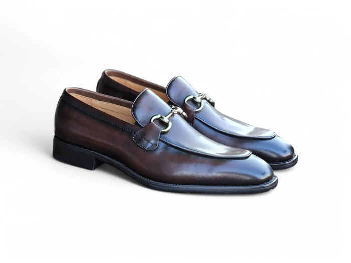 Carrucci Burnished Calfskin Horsebit Loafer