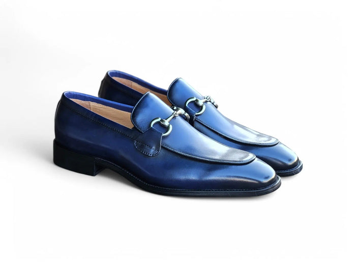 Carrucci Burnished Calfskin Horsebit Loafer