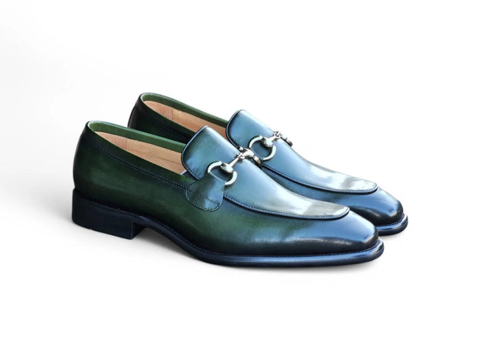 Carrucci Burnished Calfskin Horsebit Loafer