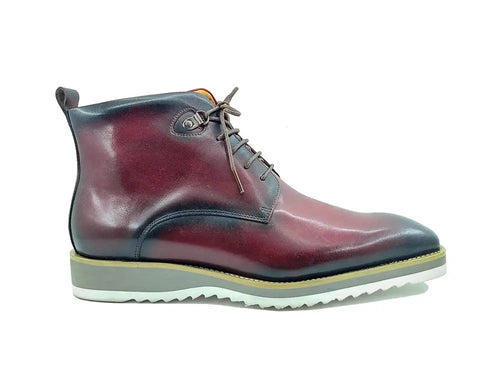 Carrucci Burnished Calfskin Lace-Up Boot