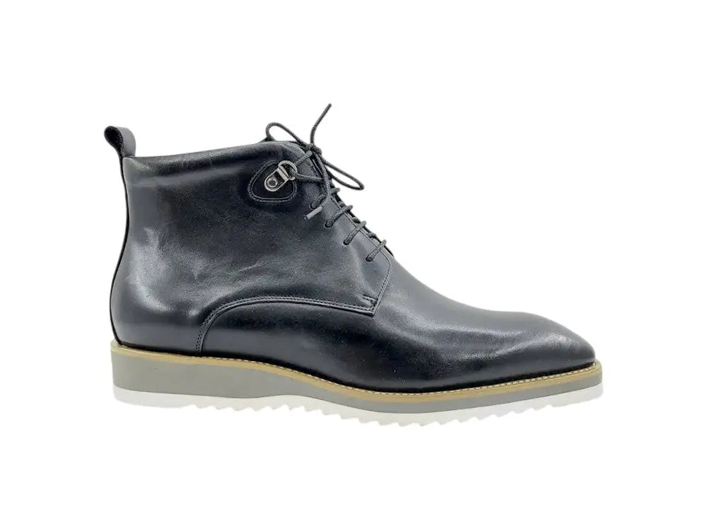 Burnished Calfskin Lace-Up Boot