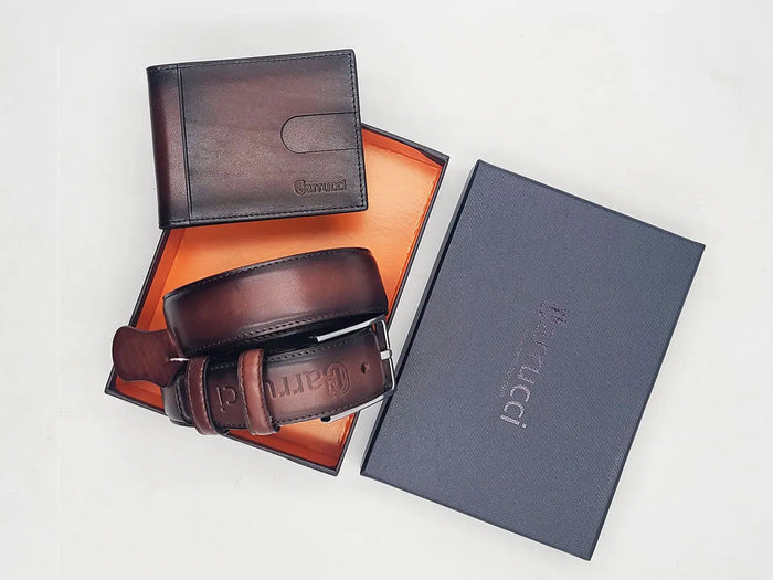 Burnished Calfskin Leather Belt