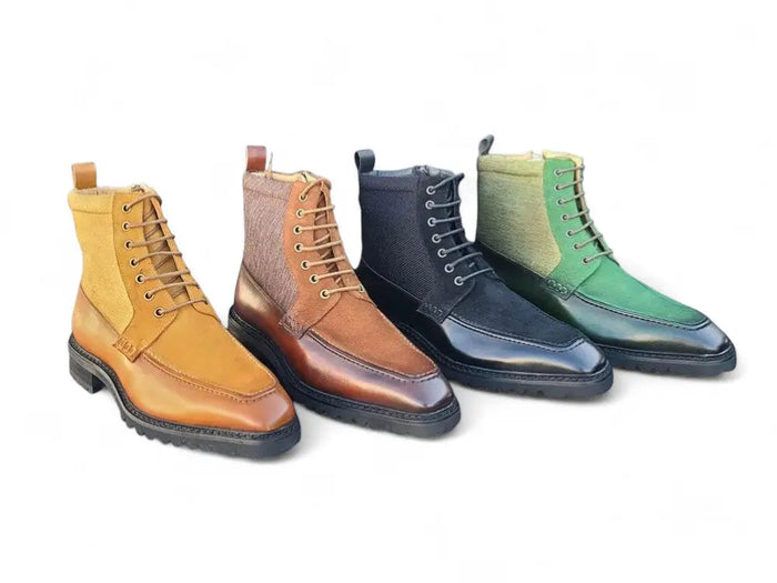 Carrucci Lace-up Boot with Side Zipper