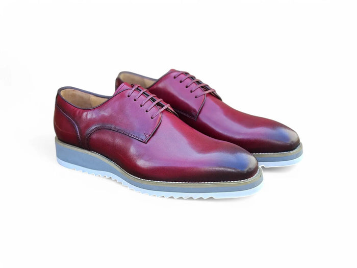 Carrucci Burnished Lace-up Leather Derby
