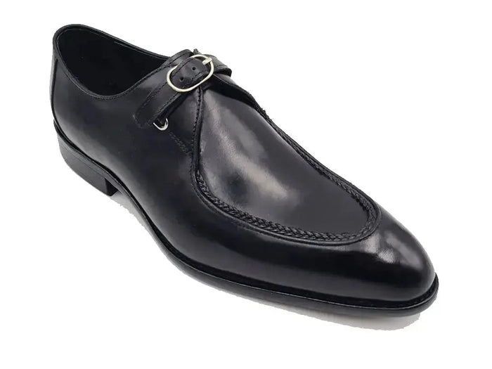 Carrucci Burnished Leather Moc Toe Single Monk Loafer