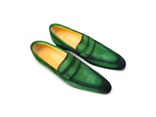 Burnished Suede Penny Loafer