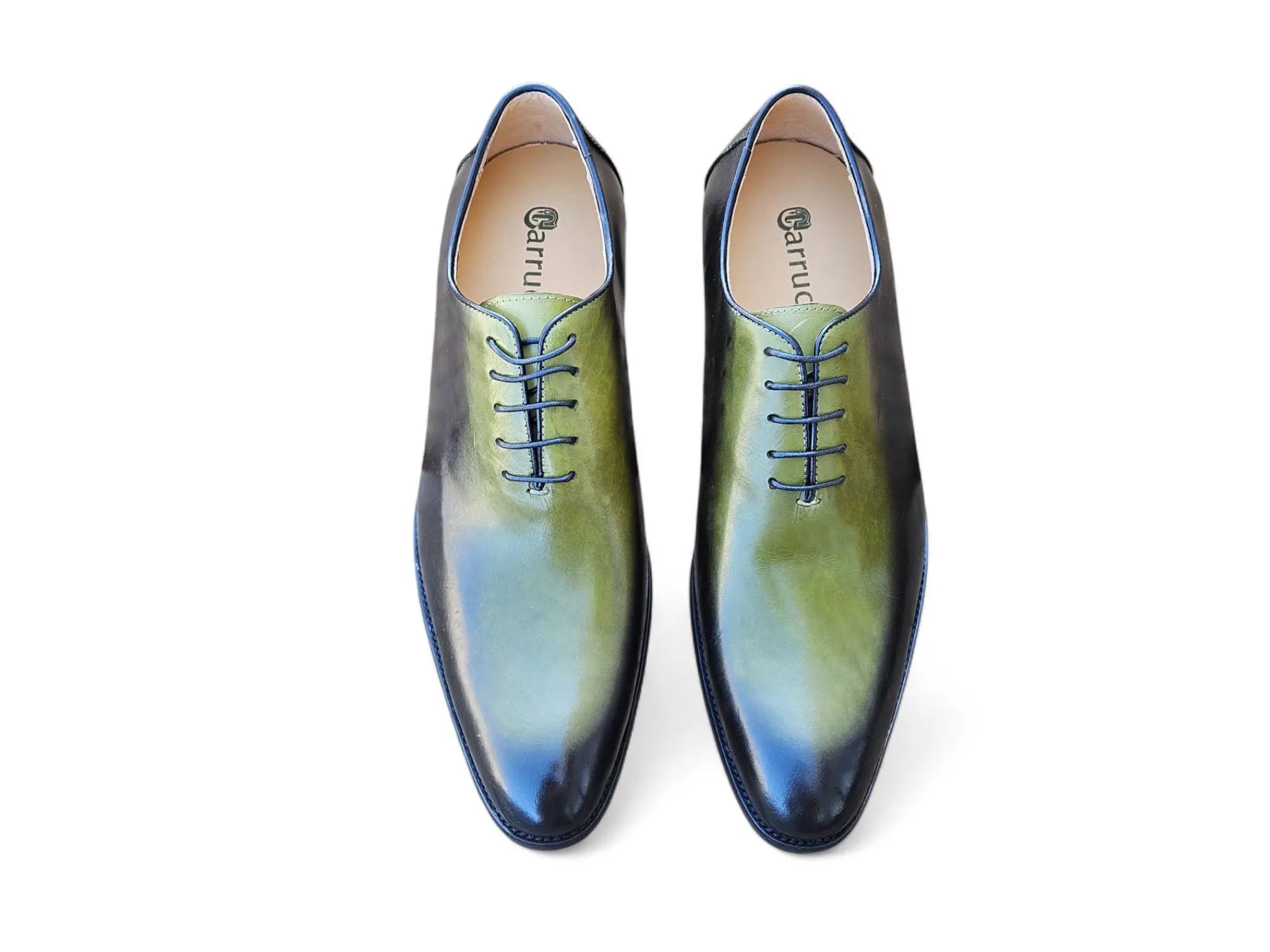 Carrucci Burnished Two-Tone Leather Wholecut Oxford