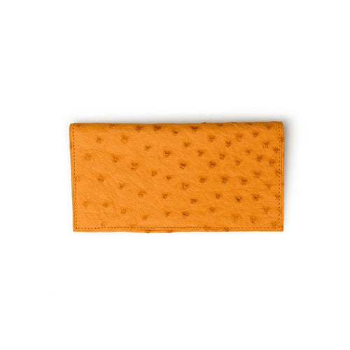 Ferrini Full Quill Ostrich Checkbook Buttercup Ferrini USA