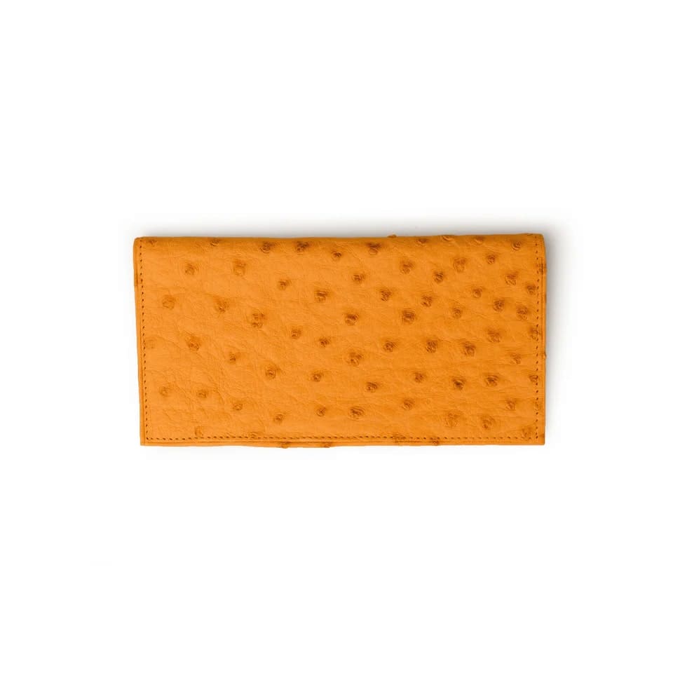 Ferrini Full Quill Ostrich Checkbook Buttercup Ferrini USA