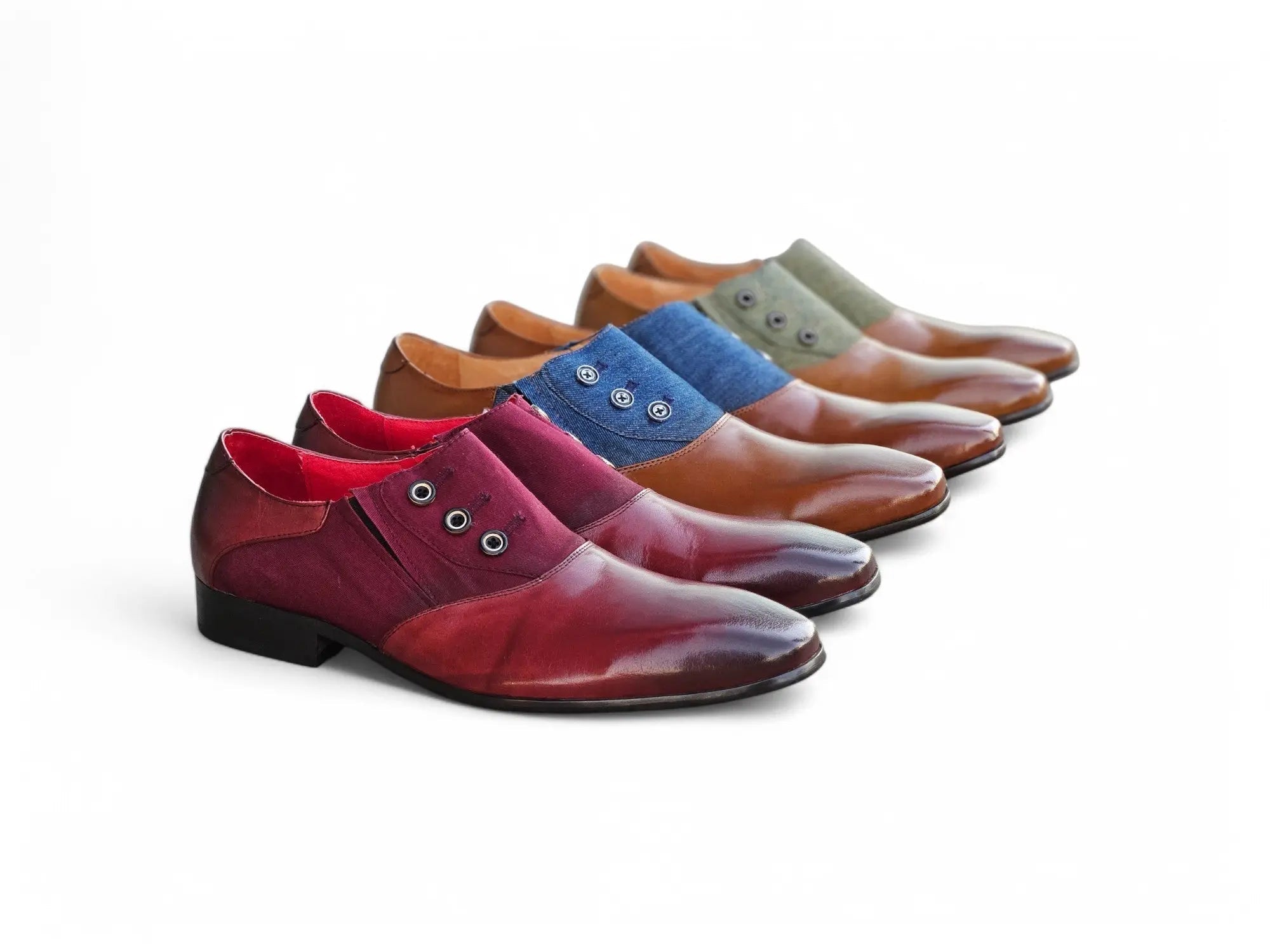 Carrucci Button-Up Leather Loafer - Luxury Slip-On Shoes – SuitUSA