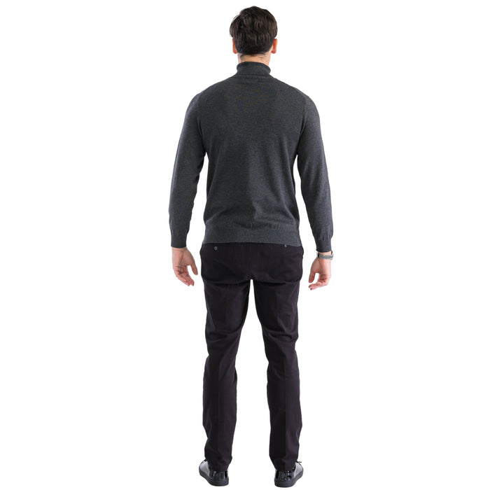 MENS CHARCOAL PULLOVER TURTLENECK SWEATER USA Men's Outlet