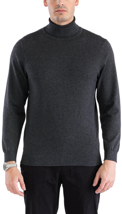 MENS CHARCOAL PULLOVER TURTLENECK SWEATER USA Men's Outlet