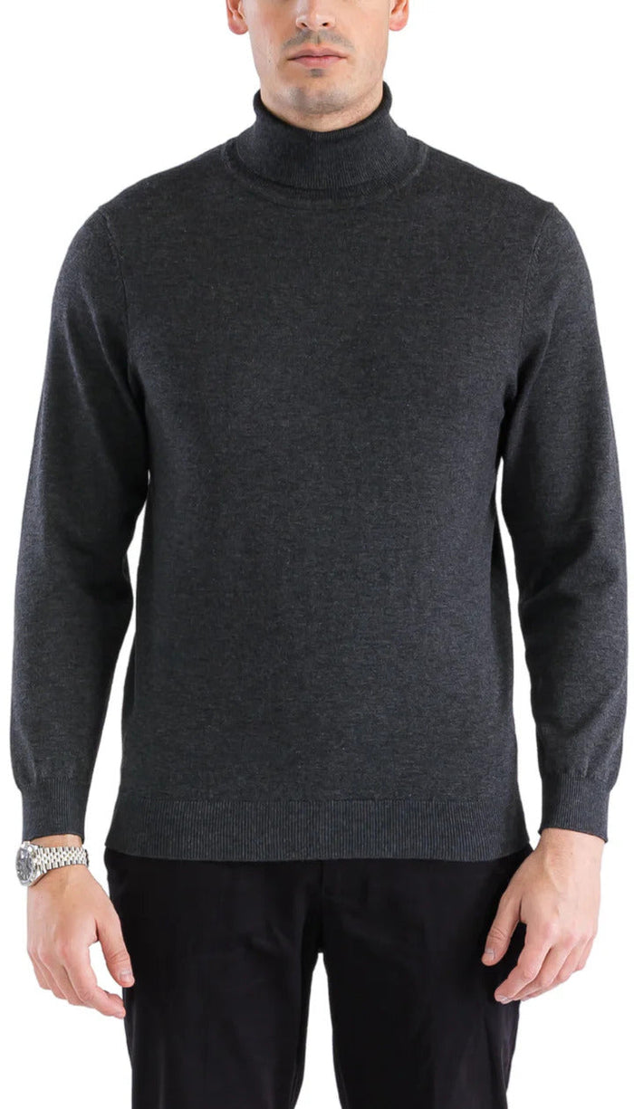 MENS CHARCOAL PULLOVER TURTLENECK SWEATER USA Men's Outlet