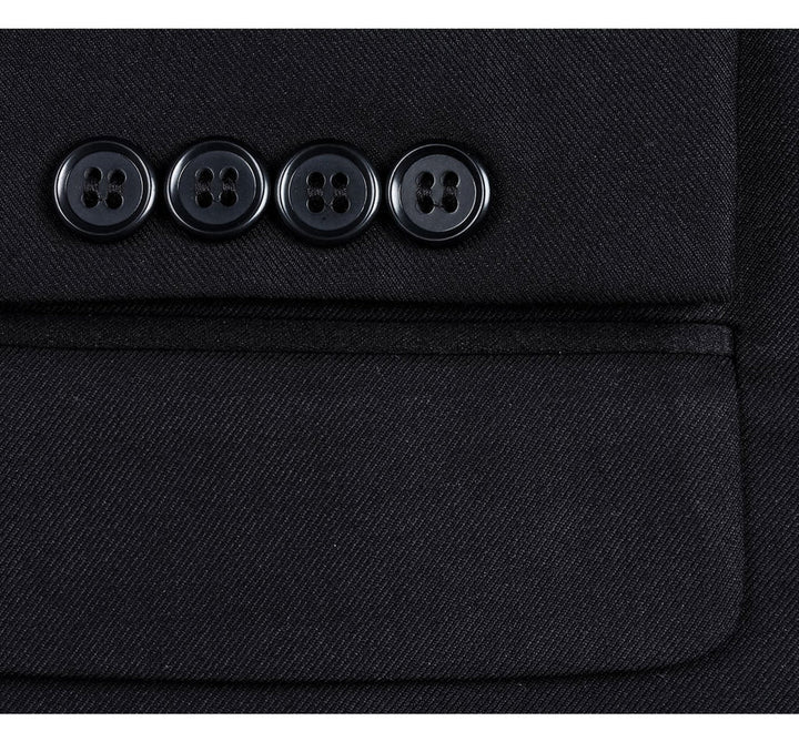 Black Prom Tuxedo Suit - Black Wedding Suit - Mens Traditional Slim Fit Shawl Collar Tuxedo