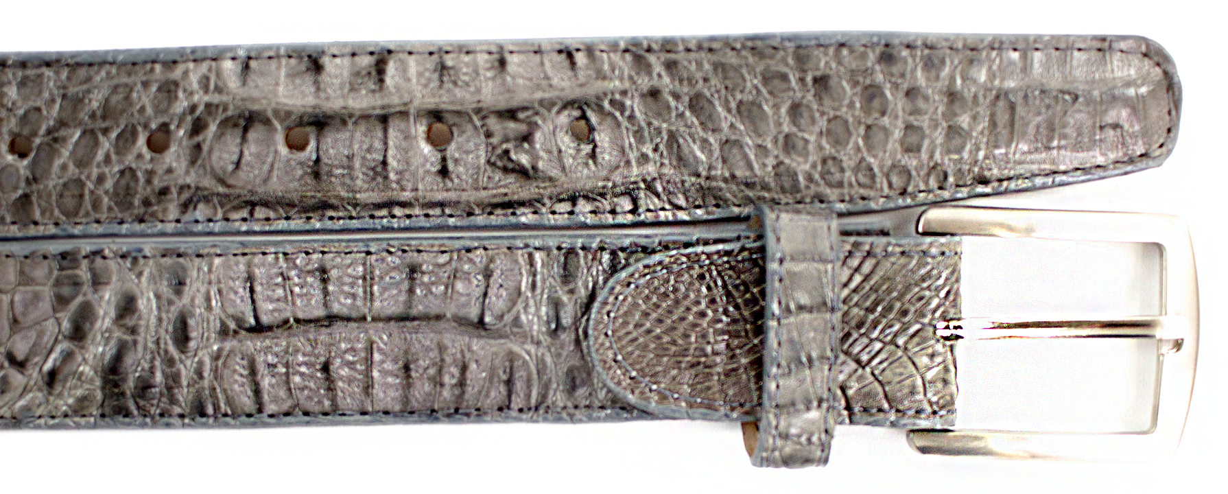 Belvedere Caiman Belt - Gray Genuine Alligator Leather Shoe – SuitUSA