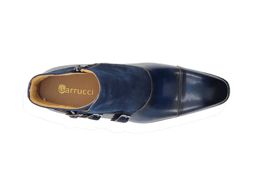 Carrucci Calf & Suede Monk Chukka Boot - Three Buckle Detail