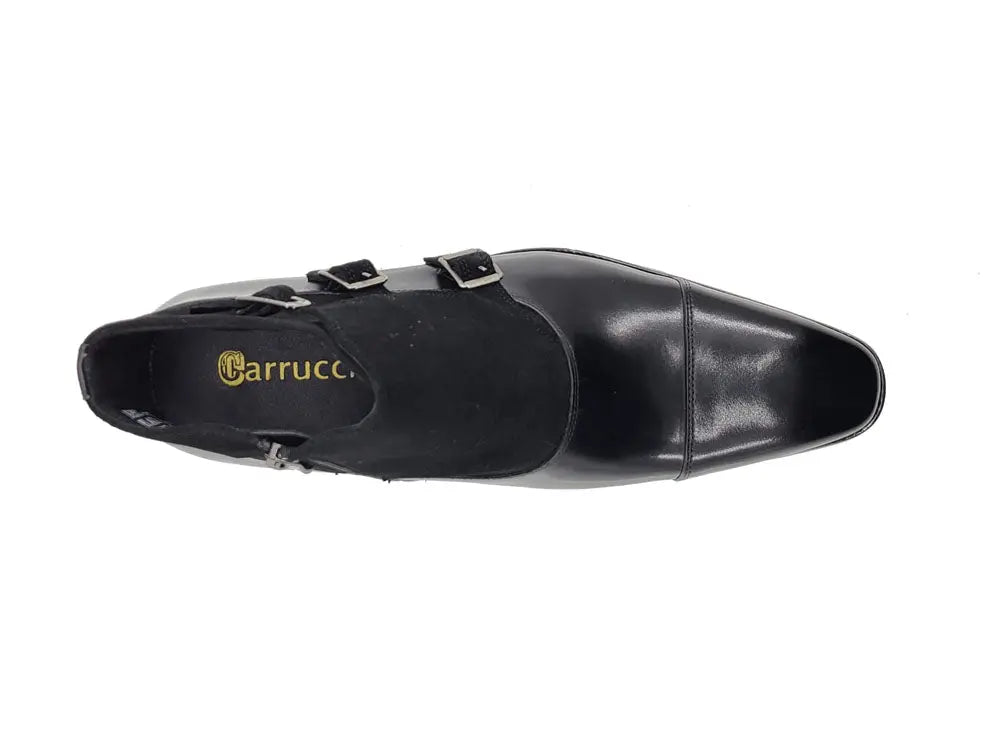Carrucci Calf & Suede Monk Chukka Boot - Three Buckle Detail