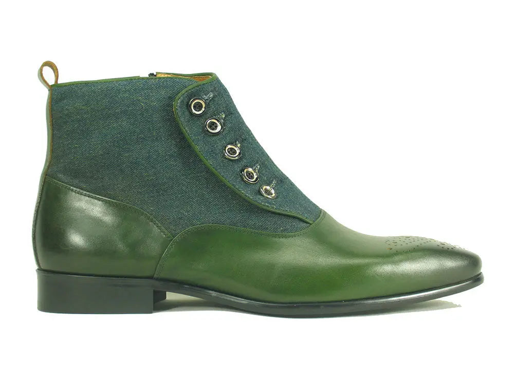 Carrucci Calfskin Button Boot - Luxury Slip-On Leather Shoe