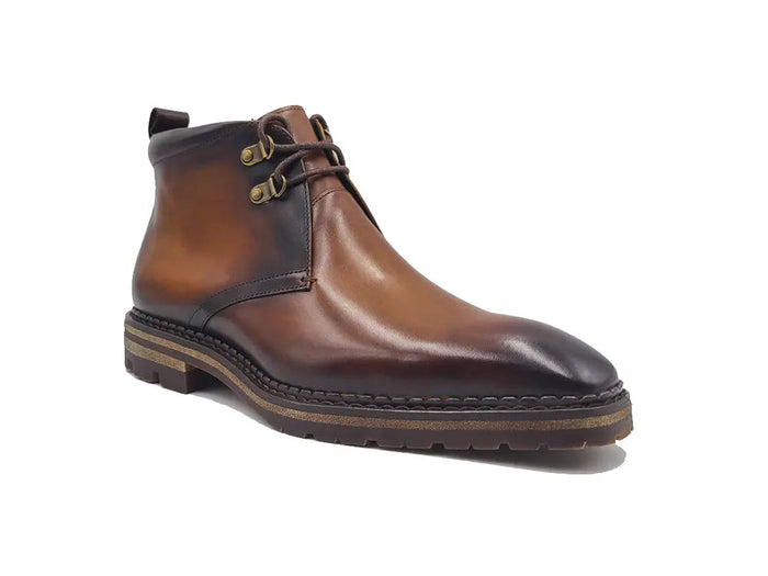 Carrucci Calfskin Chukka Boot with Lug Sole