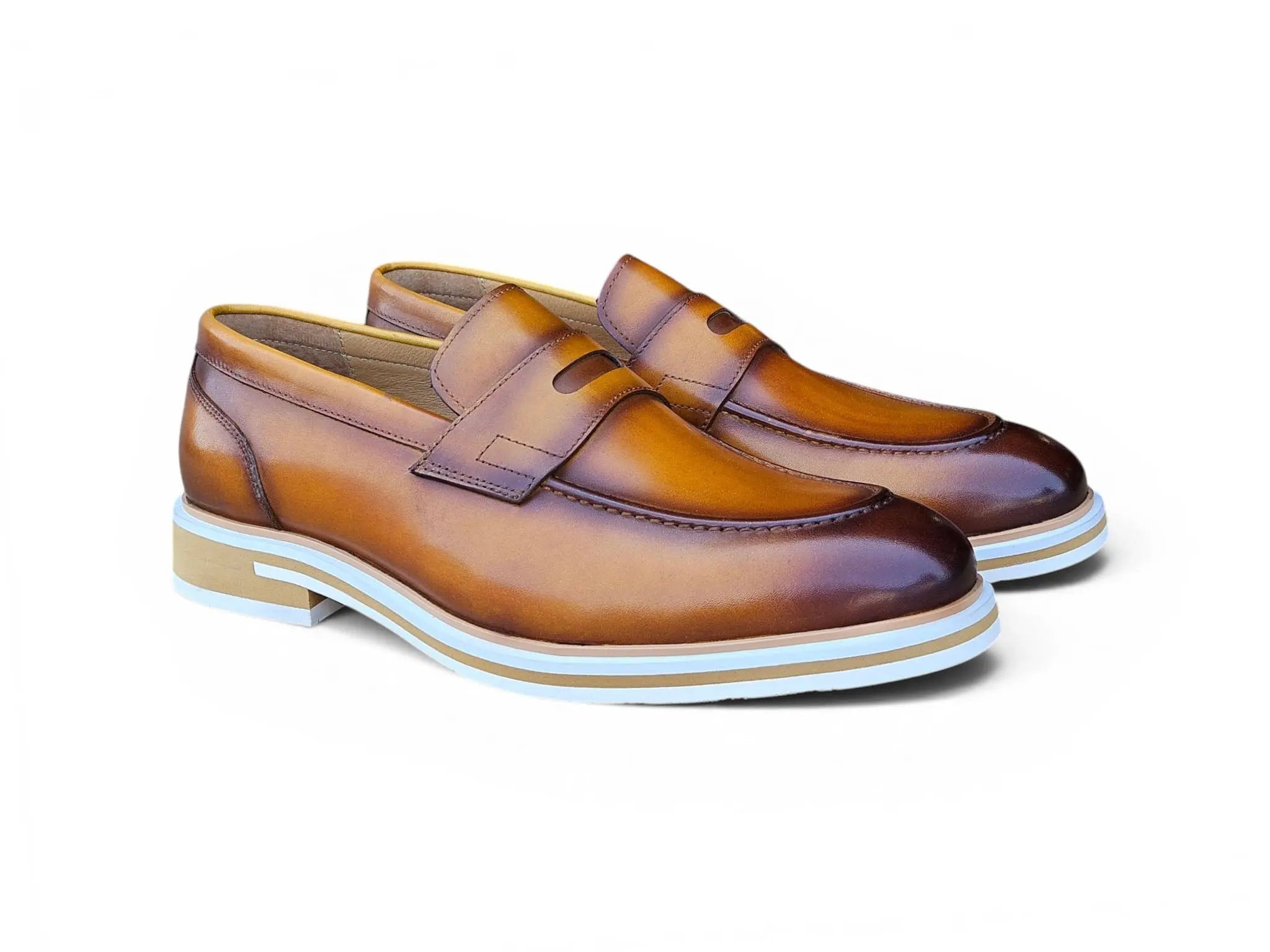 Carrucci Penny Loafer: Premium Calfskin Leather - [Color if applicable] – SuitUSA