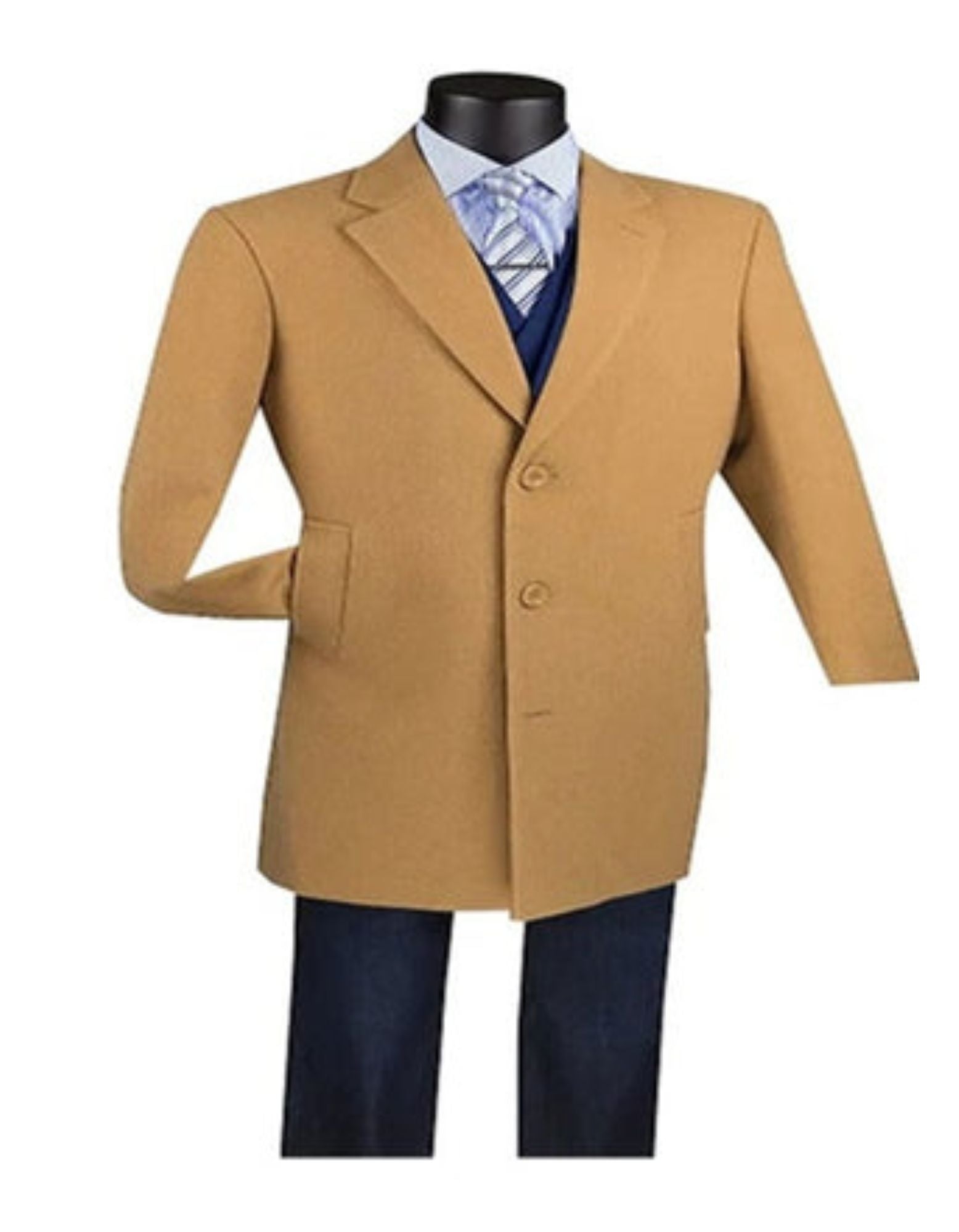 Charcoal Grey Men's Wool & Cashmere Full Length Overcoat by Vinciin
