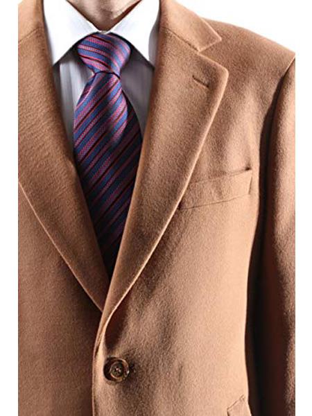 Men's Dress Coat Caravelli 2 Buttons Style Men's Carcoat ~Three Quarter Camel Long Men's Dress Topcoat - Winter Coat Long Jacket USA Men's Outlet