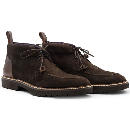 Zelli Campo High Sueded Goatskin Lace-Up Chukka Boot in Nicotine