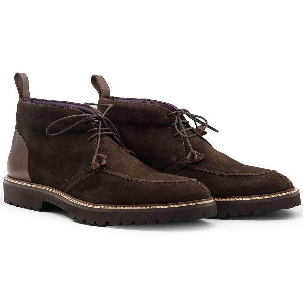 Zelli Campo High Sueded Goatskin Lace-Up Chukka Boot in Nicotine