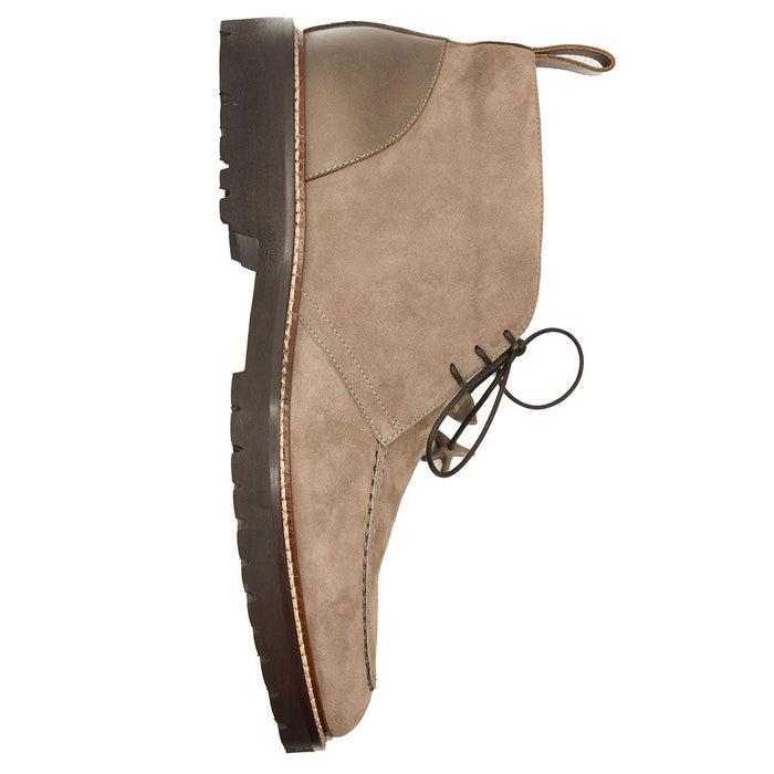 Zelli Campo Sueded Goatskin Three-Eyelet Chukka Boot in Taupe