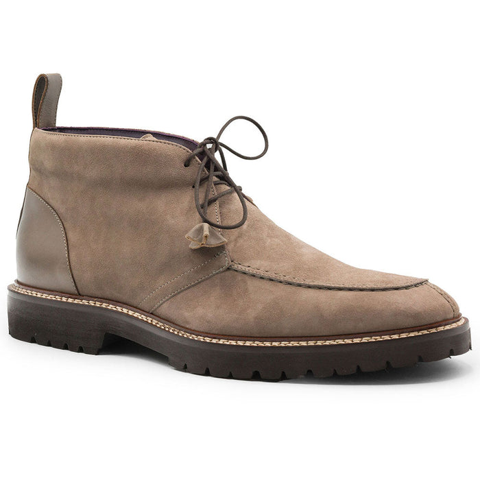 Zelli Campo Sueded Goatskin Three-Eyelet Chukka Boot in Taupe