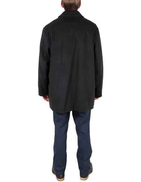Mens Dress Carcoat Black Overcoat - Mens Car Coat by USA Men's Outlet