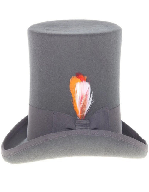 Charcoal Grey Dress Hat 1920s Fedora Style - Men's Tall 100% Wool Dress Top Hat in Charcoal Grey by USA Men's Outlet