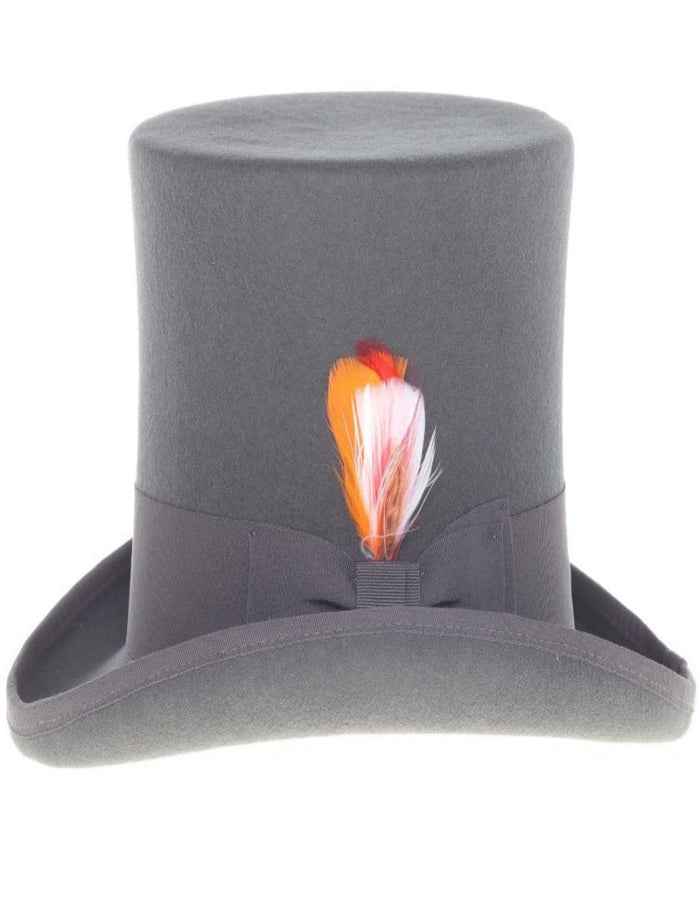 Charcoal Grey Dress Hat 1920s Fedora Style - Men's Tall 100% Wool Dress Top Hat in Charcoal Grey by USA Men's Outlet