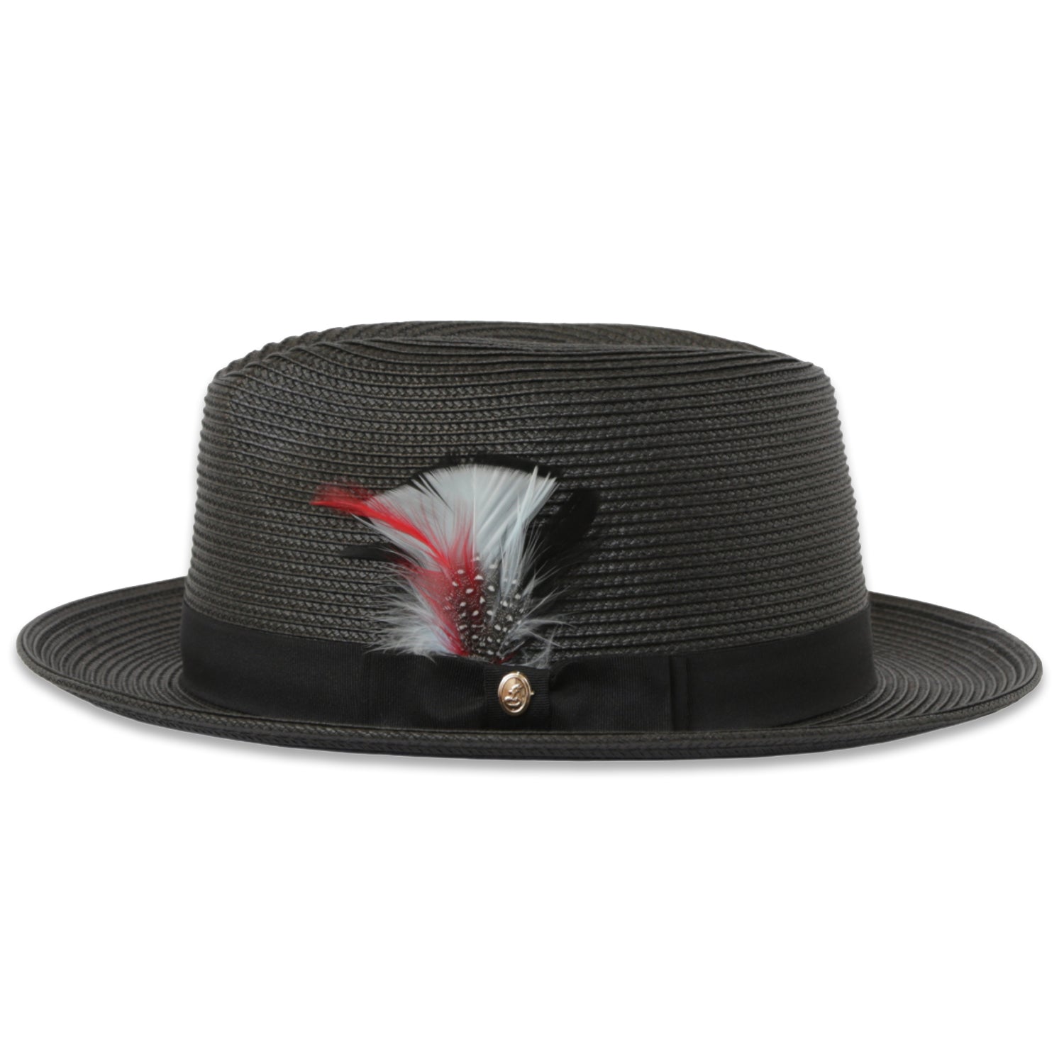 Tapa Crushable Straw Hat Fedora in Charcoal by Ferrecci USA