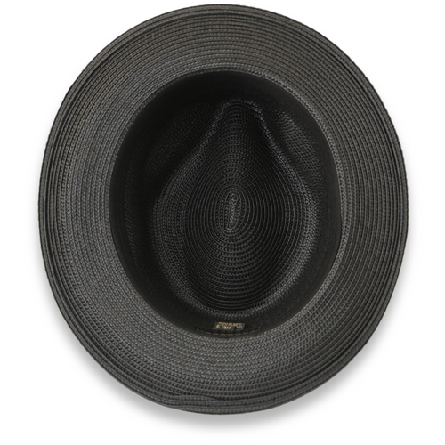 Tapa Crushable Straw Hat Fedora in Charcoal by Ferrecci USA