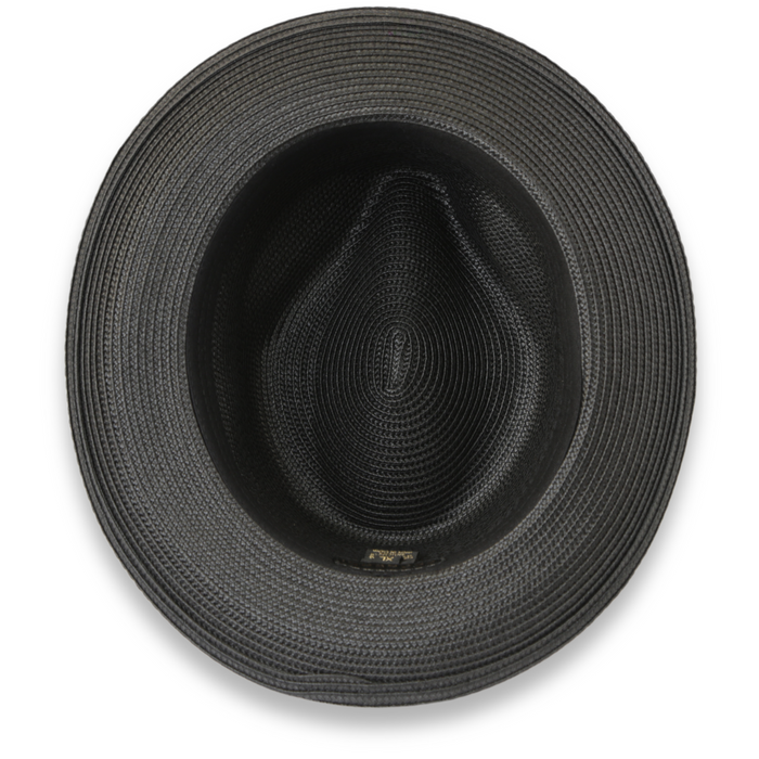 Tapa Crushable Straw Hat Fedora in Charcoal by Ferrecci USA