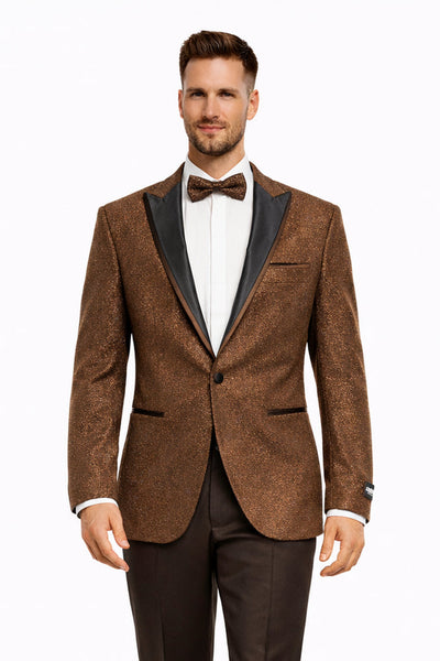 Mens Glitter Sequin Flashy in Color "Tan" Tuxedo Dinner Jacket Blazer Sportcoat