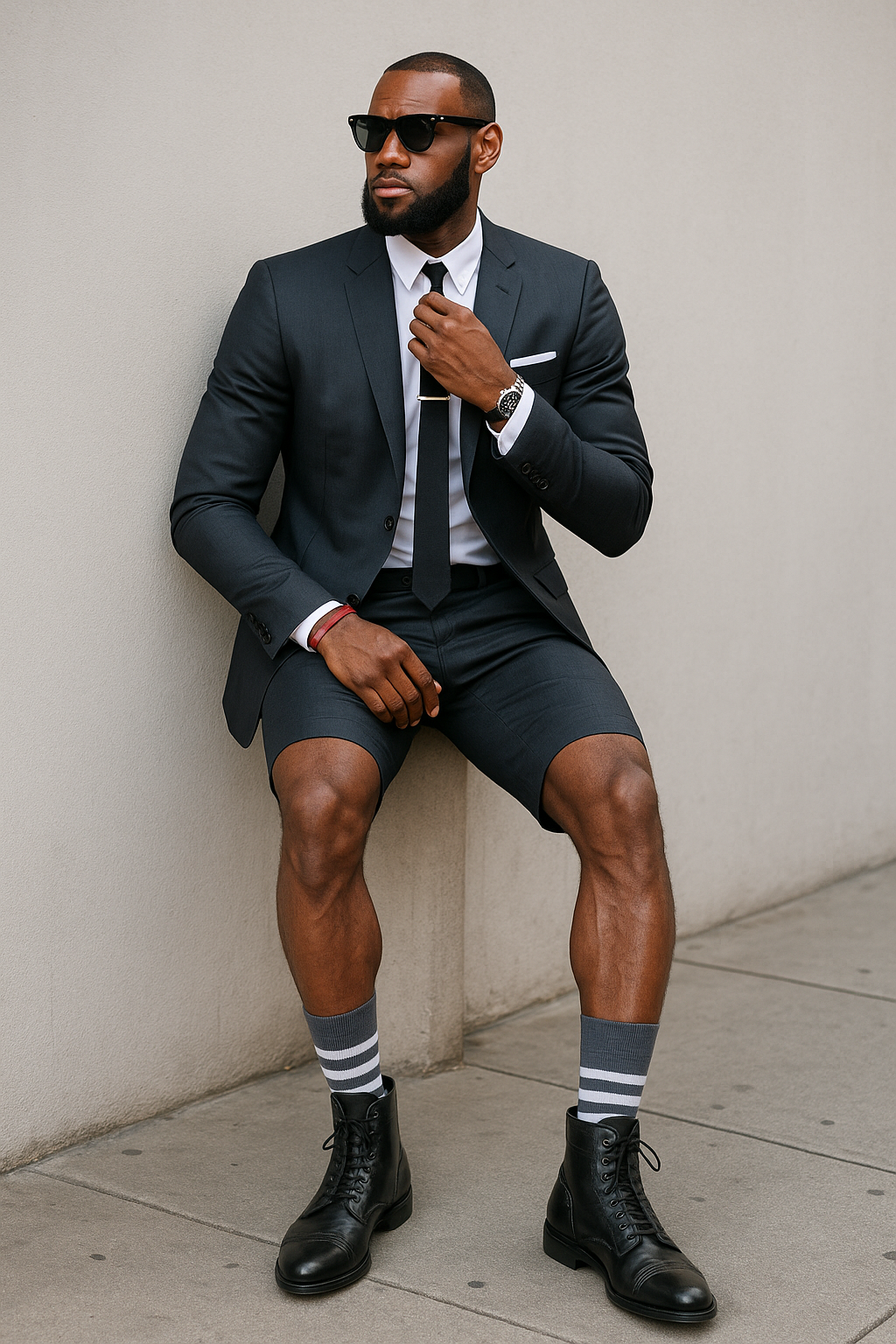 Cotton Fabric Charcoal Gray Suit - Mens Suits With Shorts - Summer Suit