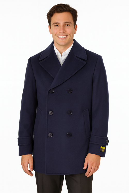 Big & Tall Men's Wool Peacoat by AlbertoNardoniStore