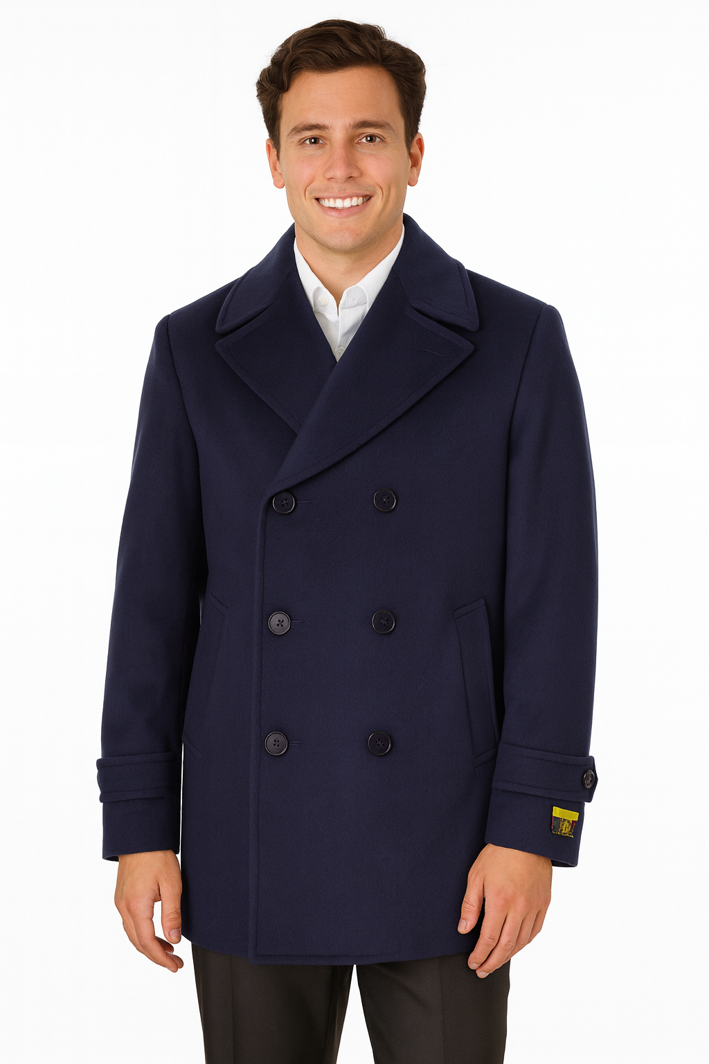 Big & Tall Men's Wool Peacoat by AlbertoNardoniStore