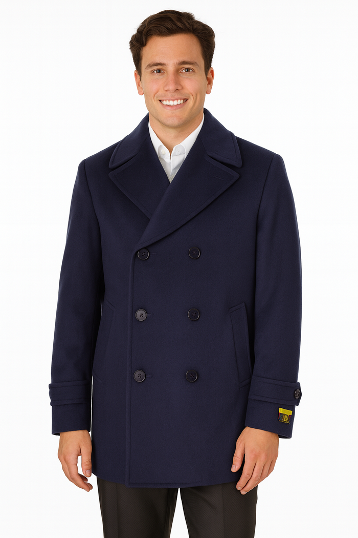 Big & Tall Men's Wool Peacoat by AlbertoNardoniStore