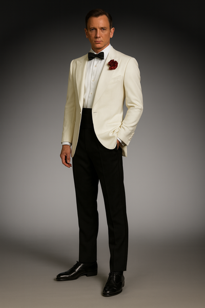 James Bonds Dinner Jackets - Snow Ivory Tuxedo Jacket