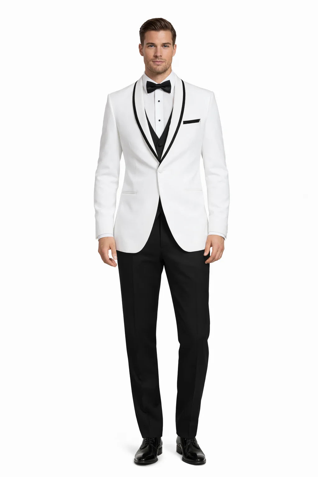 "Xavier" White Tuxedo Jacket